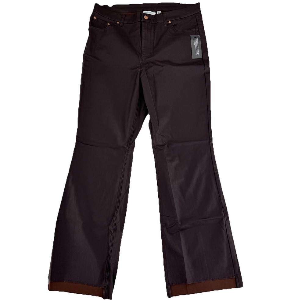 Denim & Co Canyon Retreat Coated Bootcut Jean with Step Hem 16 Regular Brown